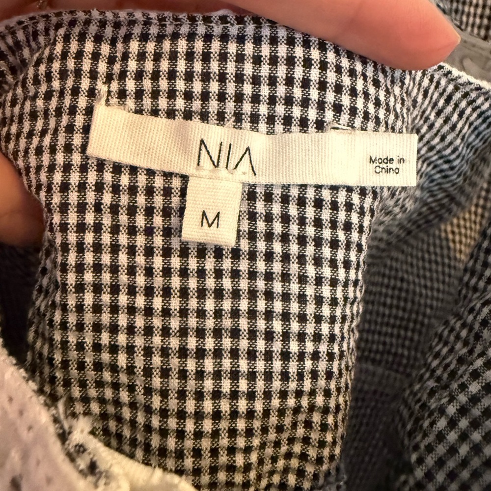 NIA Lemon Black Gingham Pleated Tank Top - Picture 6 of 10